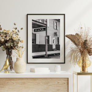 Historic Yukon town architecture with empty boardwalk