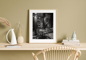 Fine art photo of quiet street cafe in Netherlands