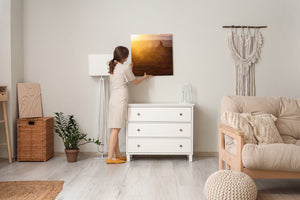 Red rock formations at sunset