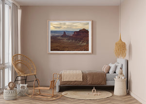 Canyonlands Red Buttes Beneath Golden Clouds Landscape Photography