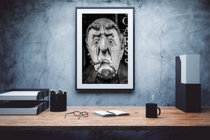 Scultura artistica in legno con stampa murale di sigari