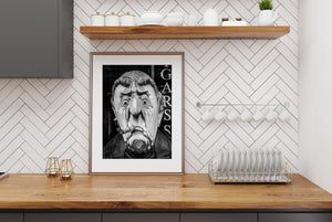 Cigar-smoking wooden man wall art