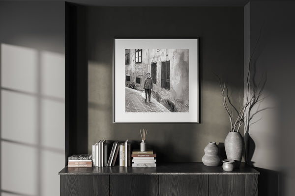 Everyday life in Romania black and white wall art