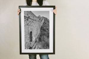 Steep Great Wall stairs leading toward historic watchtowers