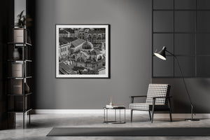 Tekstura architektoniczna Dubrownika czarno-biała Fotografia podróżnicza