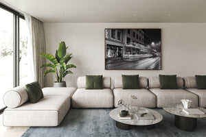 Fine art photo of tram at night