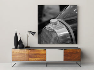 Fine art print of classic Bugatti emblem and grille