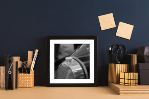 Vintage car close-up highlighting metal texture