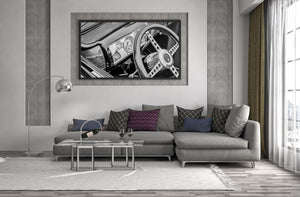 Close-up of classic car dashboard