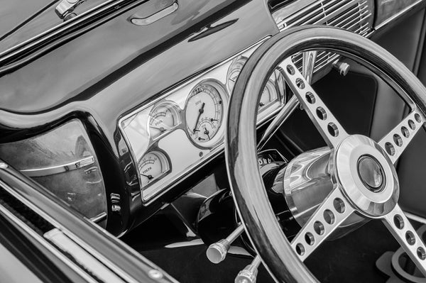 Vintage dashboard black and white