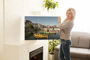 Real photography print of Ireland’s historic harbor at day’s end