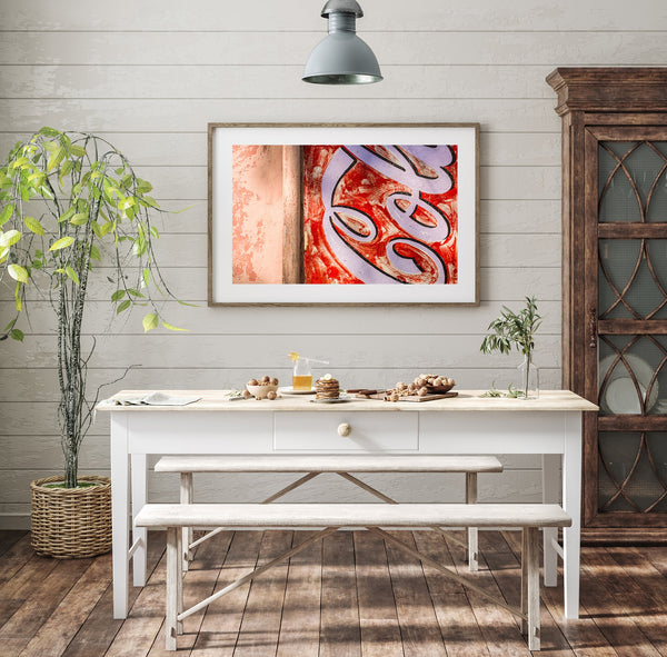 Cracked and faded Coca-Cola paint Mysore