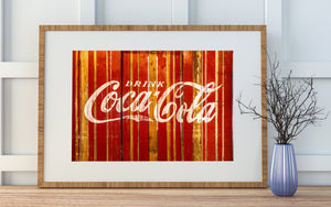 Chipped paint Coca-Cola art print