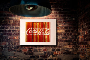 Historic wood Coca-Cola sign wall print