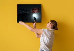 Vintage Coca-Cola Sign and Globe Lamp Wall Art