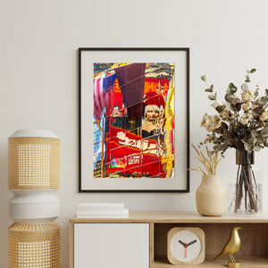 Broadway New York City glowing with colorful street reflections