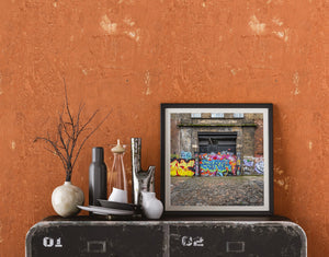 windows overlooking graffiti on Cooperage, Brick Lane