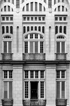 Black and white architecture print Cuba
