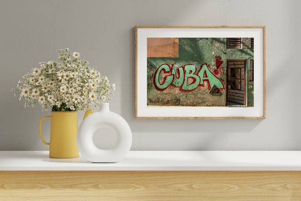 Cuba graffiti on an old house wall | Photo Art Print fine art photographic print