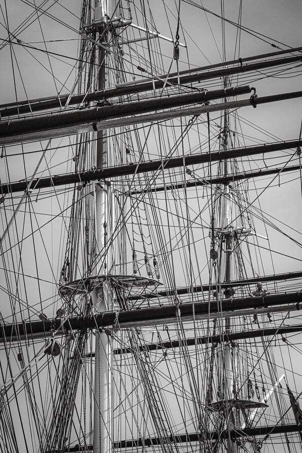 Black and white rigging close-up