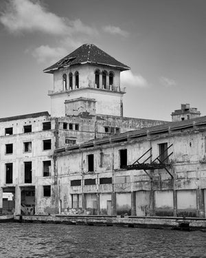 Decrepit building waterfront Havana Cuba
