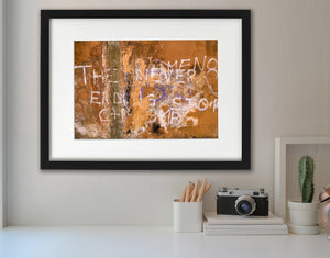 Graffiti art on a distressed wall