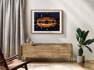 Downtown Chengdu China bridge over the river at dusk | Photo Art Print fine art photographic print