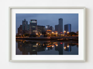 Downtown Chengdu China over the river at dusk | Photo Art Print fine art photographic print