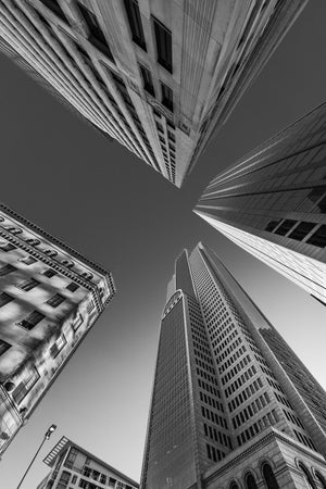 ダラスの白黒の建築写真