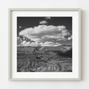 Arizona desert landscape black and white