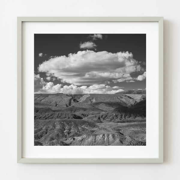 Arizona desert landscape black and white