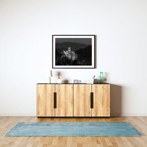 Black and white image of Bran Castle