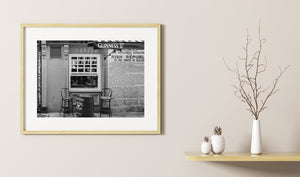 View of a classic Dublin pub through its front window
