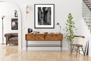 Schwarz-weiße schmale Gasse Dubrovnik Kroatien | Foto Kunstdruck Fine Art Fotodruck