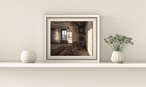 Ellis Island abandoned hospital interior with a view to the Statue of Liberty | Photo Art Print fine art photographic print