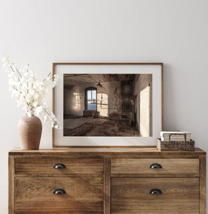 Ellis Island abandoned hospital interior with a view to the Statue of Liberty | Photo Art Print fine art photographic print