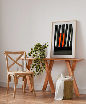 Modern London architecture at night with geometric lines