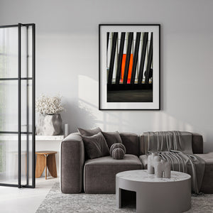 Contemporary London building interior lighting at night