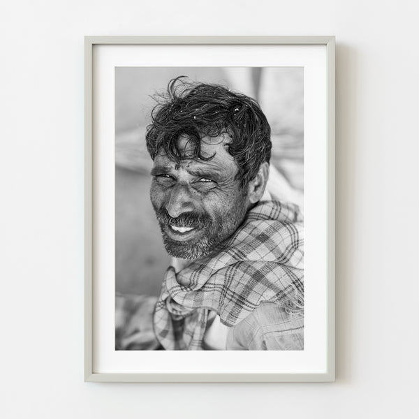 Portrait of farming man in monochrome