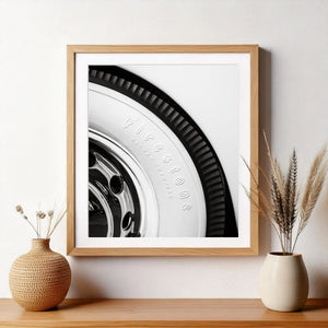 Classic car chrome wheel print