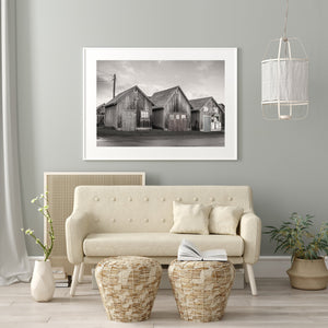 Rainy day at PEI's maritime fishing huts