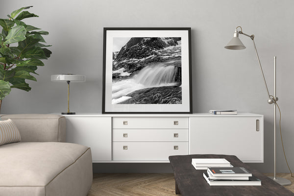 Flowing Molneva Waterfall Lofoten Norway | Photo Art Print fine art photographic print