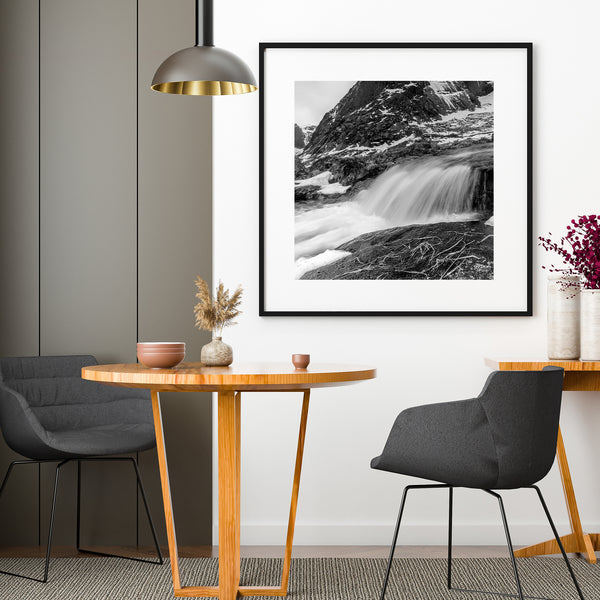 Flowing Molneva Waterfall Lofoten Norway | Photo Art Print fine art photographic print