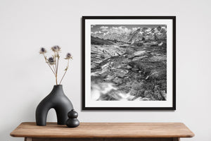 Stream in the Rockies black and white print