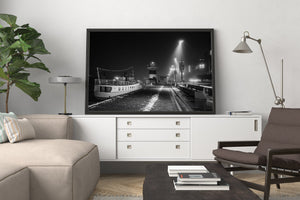 Historic buildings in Oslo at night