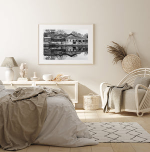 Tranquil black-and-white wall art of Beijing