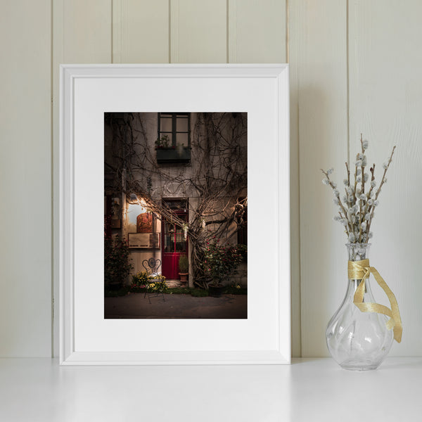 French Bistro Entrance With Chair | Photo Art Print fine art photographic print
