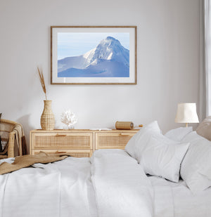 Snow-Covered Antarctic Mountain with Soft Blue Shadows