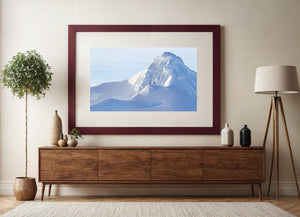 Snow-Covered Antarctic Mountain with Soft Blue Shadows