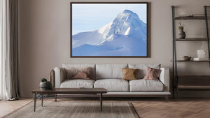Snow-Covered Antarctic Mountain with Soft Blue Shadows
